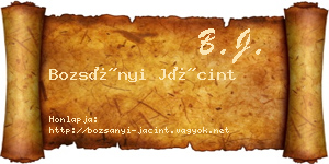 Bozsányi Jácint névjegykártya